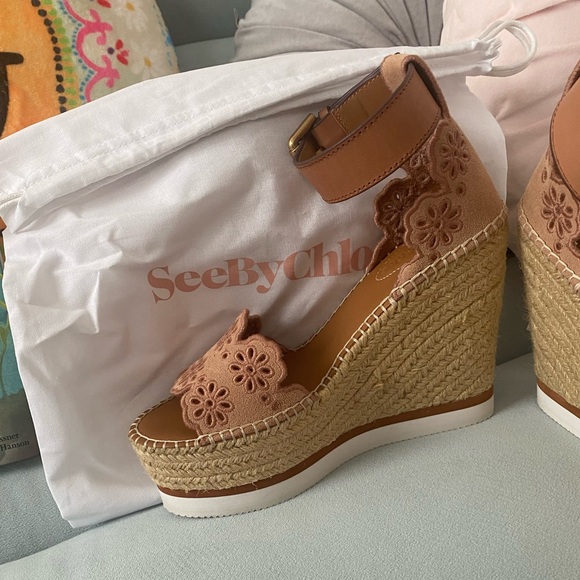 NEW SEE BY CHLOE WEDGES: worn 1 time in house to try on: 🩷SIZE US6/EU36 - Picture 2 of 8